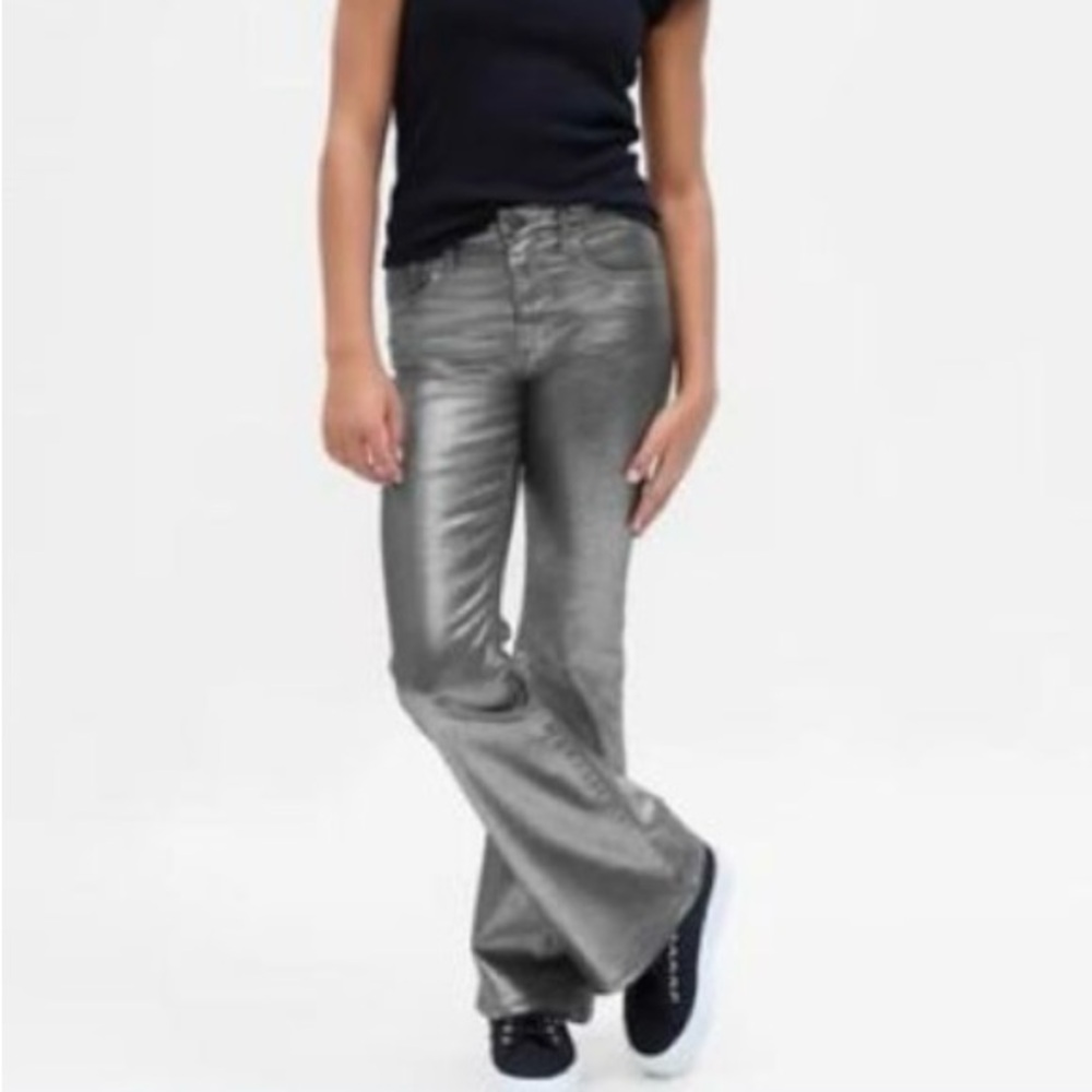 Gap Kids High Rise Metallic '70s Flare Jeans
